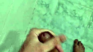 Chubby Guy Jerks Off Until Cumming In Shower