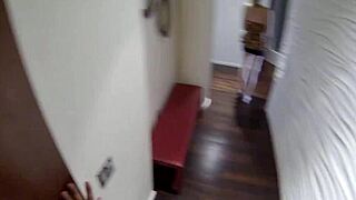 fucking glasses brings scarlett fever teen 18+ with nice shaved pussy for random hardcore fun! 😜